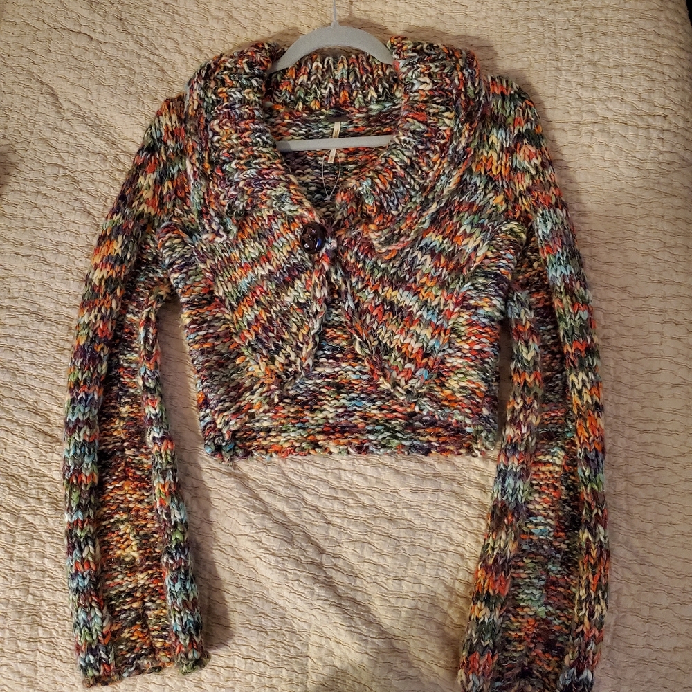 COPY - Free People Rainbow Cardigan Bolero M NWOT